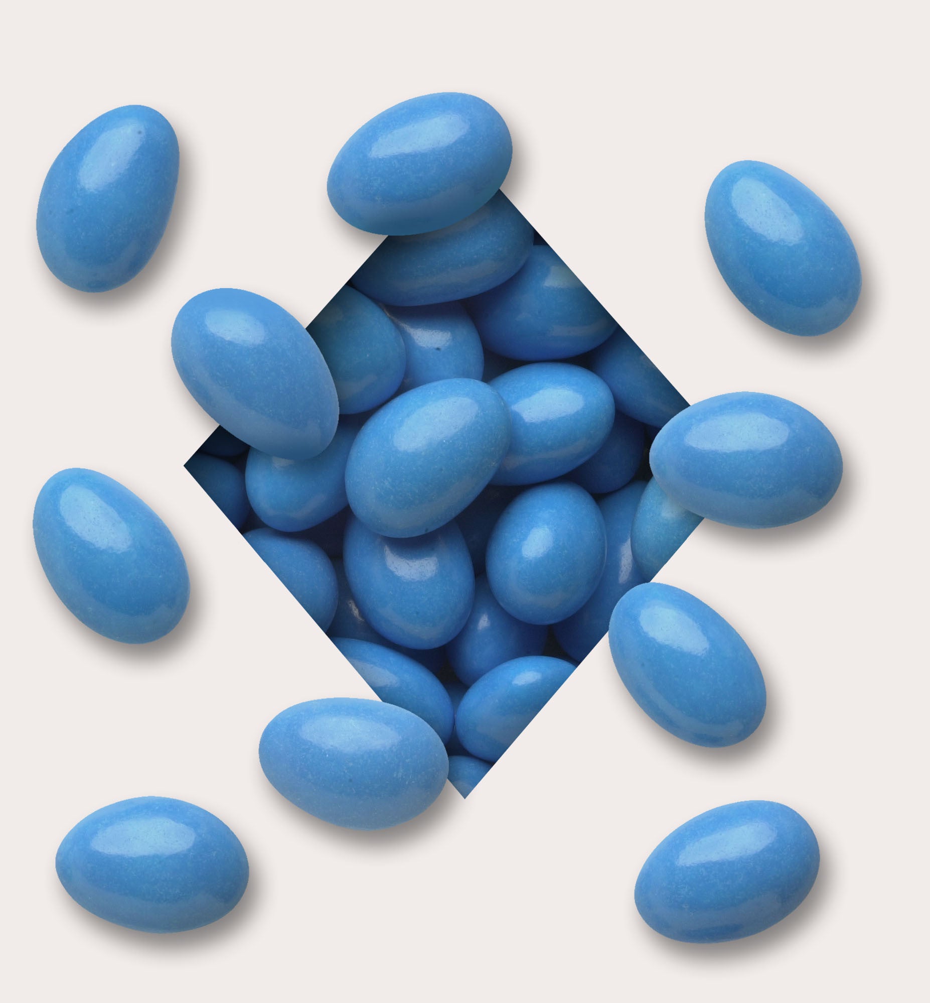 Mid Azure Blue Candy Coated Chocolate Almonds - *Special Production*