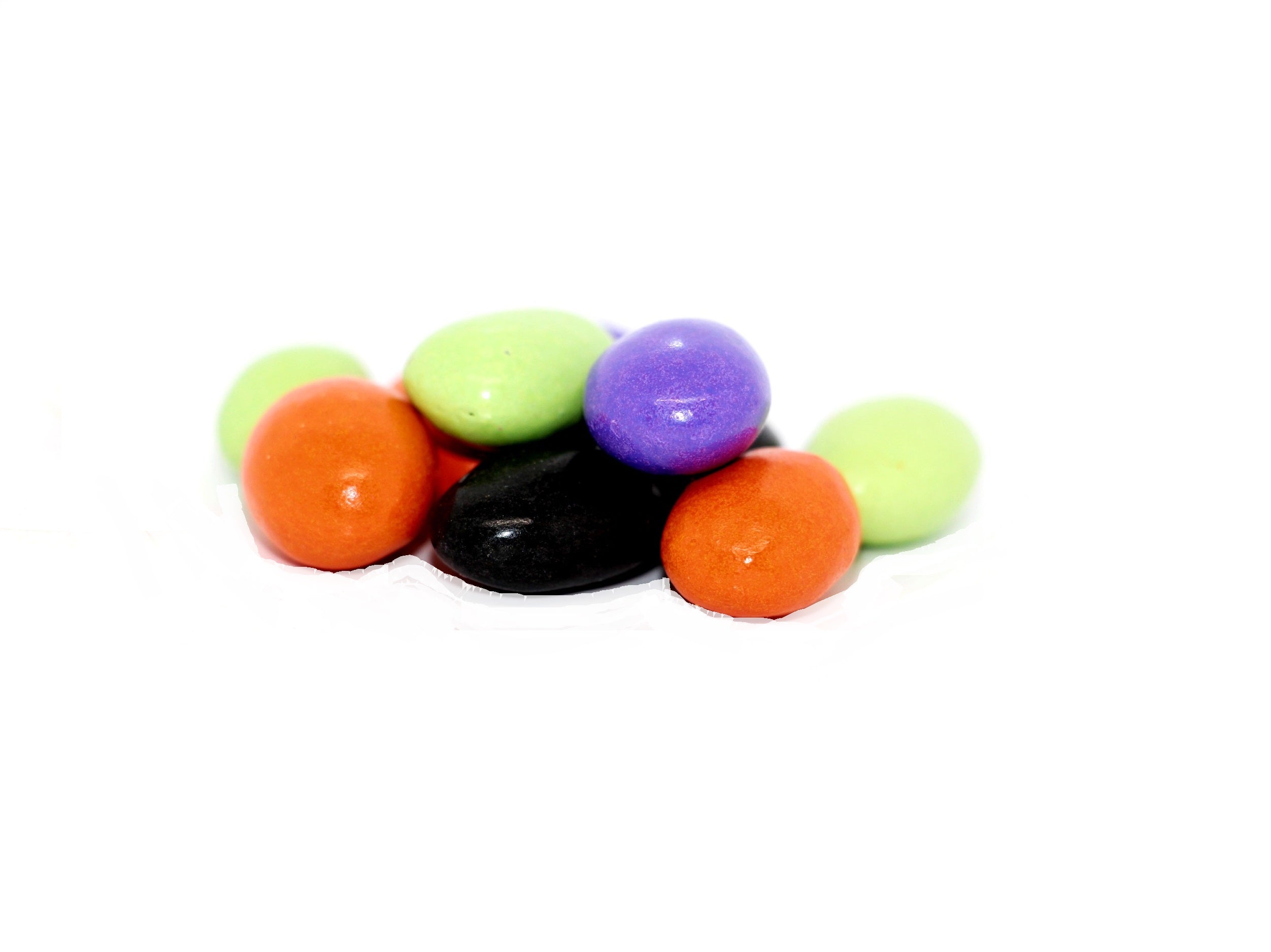 Orange, Purple, Green & Black Candy Coated Dark Chocolate Almonds (Halloween) *Special Production*