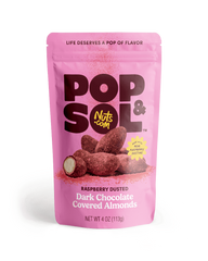 Pop & Sol Raspberry Dusted Dark Chocolate Almonds