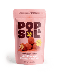 Pop & Sol Strawberry Dusted Dark Chocolate Hazelnuts