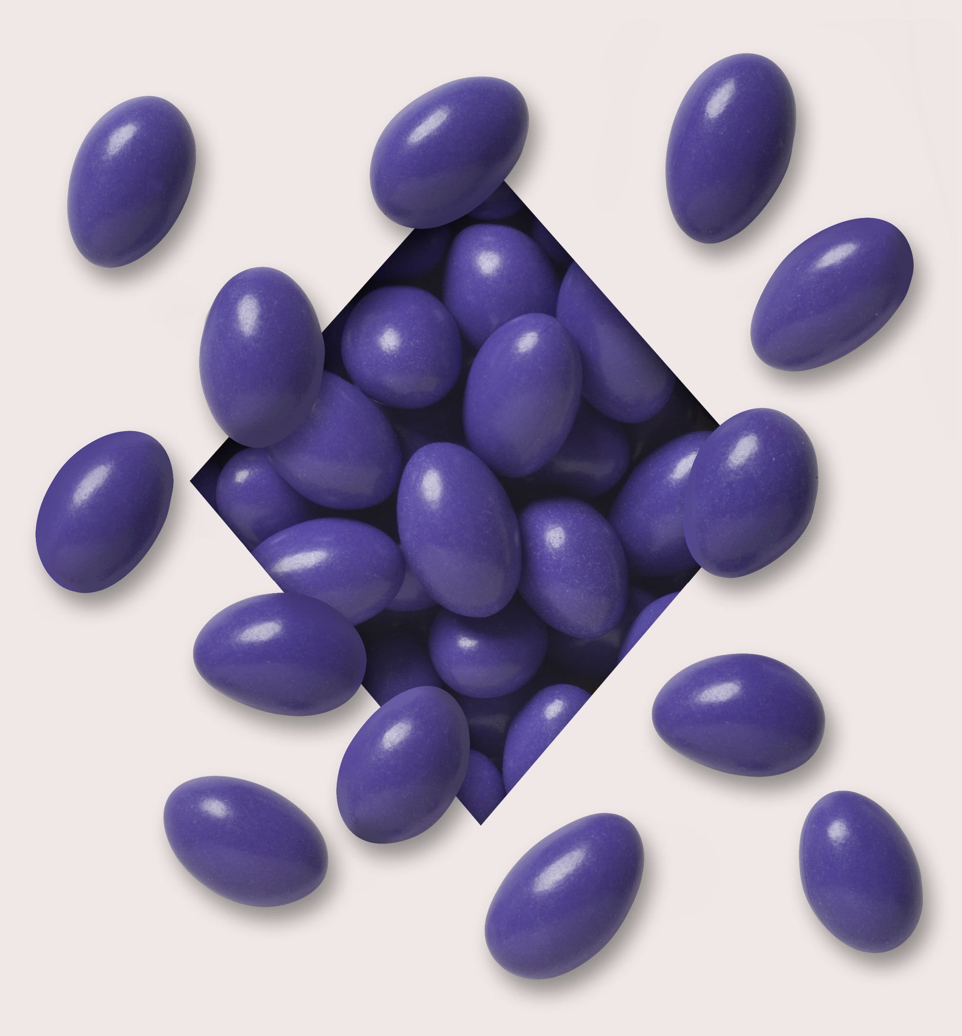 Purple Candy Coated Chocolate Almonds - *200 Lb. Minimum Order*