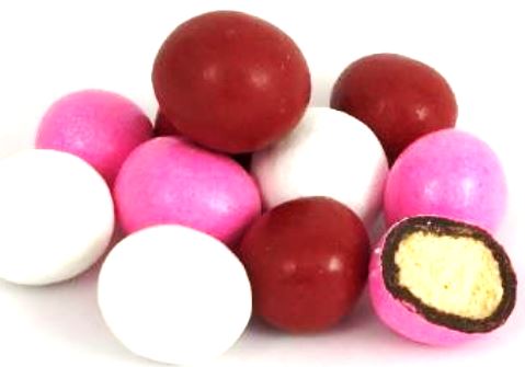 Red, White & Pink Candy Coated Dark Chocolate Malted Milk Balls (Valentine's Day)